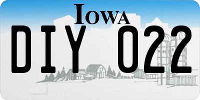 IA license plate DIY022