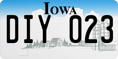 IA license plate DIY023