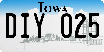 IA license plate DIY025