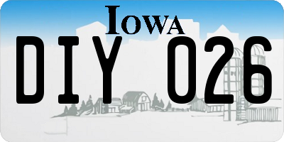 IA license plate DIY026