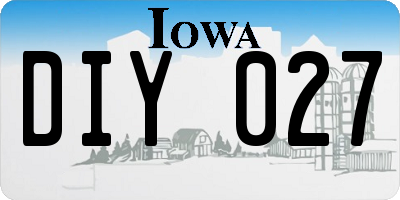 IA license plate DIY027