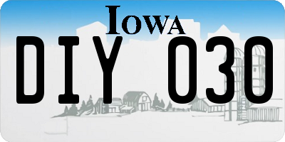 IA license plate DIY030