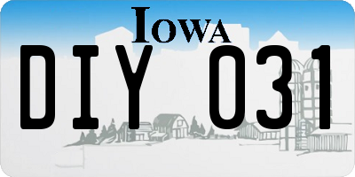 IA license plate DIY031