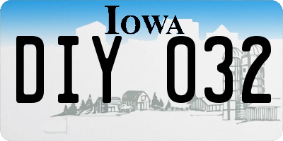 IA license plate DIY032