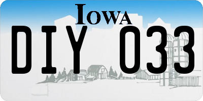 IA license plate DIY033