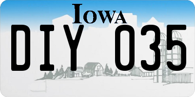IA license plate DIY035