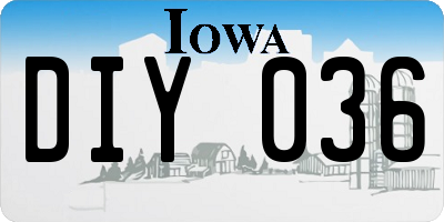IA license plate DIY036