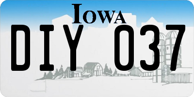 IA license plate DIY037