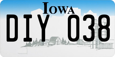 IA license plate DIY038