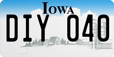 IA license plate DIY040