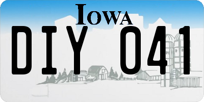 IA license plate DIY041