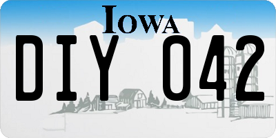IA license plate DIY042