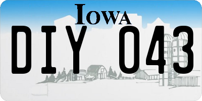 IA license plate DIY043