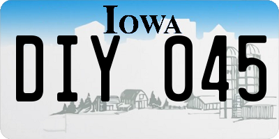 IA license plate DIY045