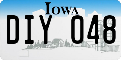 IA license plate DIY048