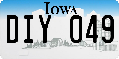 IA license plate DIY049