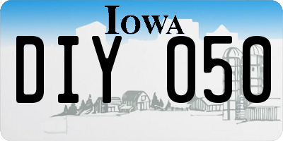 IA license plate DIY050