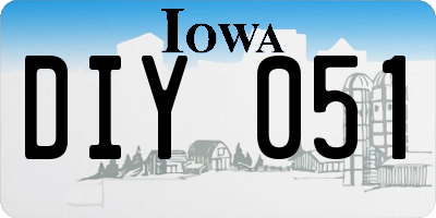 IA license plate DIY051