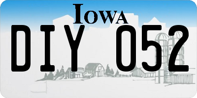 IA license plate DIY052
