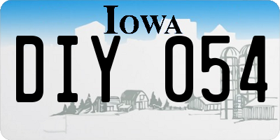 IA license plate DIY054
