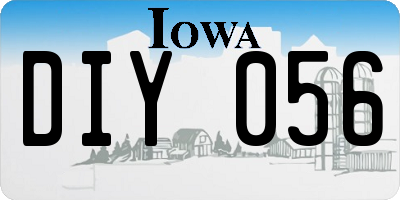 IA license plate DIY056