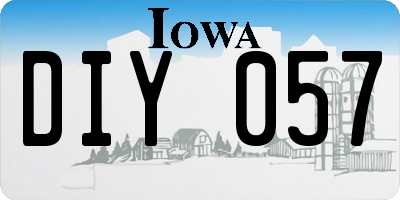 IA license plate DIY057