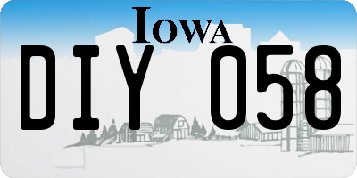 IA license plate DIY058