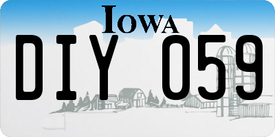 IA license plate DIY059