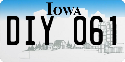IA license plate DIY061