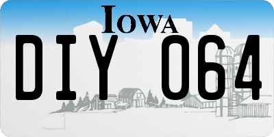 IA license plate DIY064
