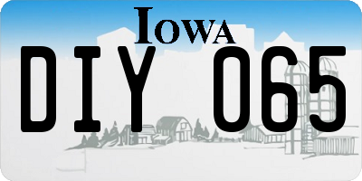 IA license plate DIY065