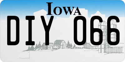 IA license plate DIY066