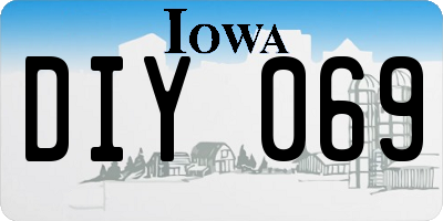 IA license plate DIY069