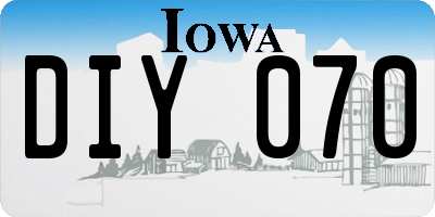 IA license plate DIY070