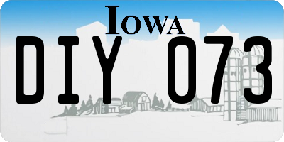 IA license plate DIY073