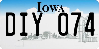 IA license plate DIY074