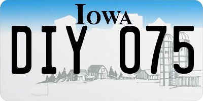 IA license plate DIY075