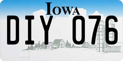 IA license plate DIY076