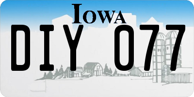 IA license plate DIY077