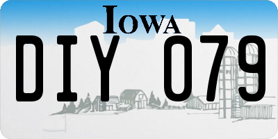 IA license plate DIY079