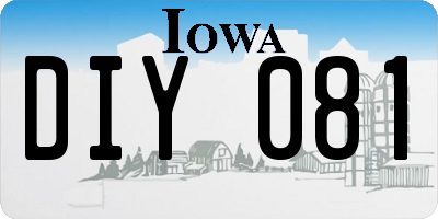 IA license plate DIY081