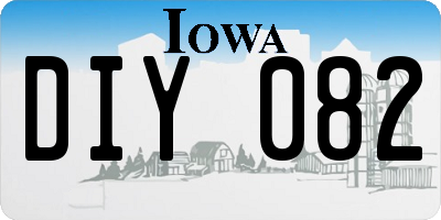 IA license plate DIY082