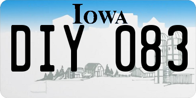 IA license plate DIY083