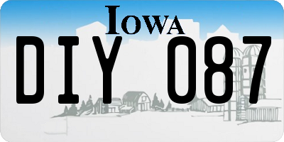 IA license plate DIY087