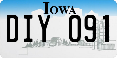 IA license plate DIY091