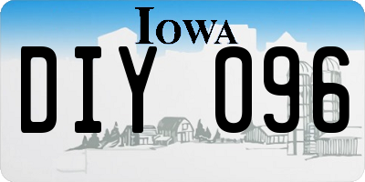 IA license plate DIY096