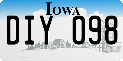 IA license plate DIY098