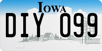 IA license plate DIY099