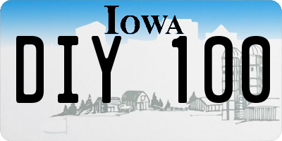 IA license plate DIY100