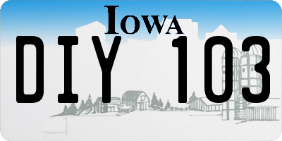 IA license plate DIY103